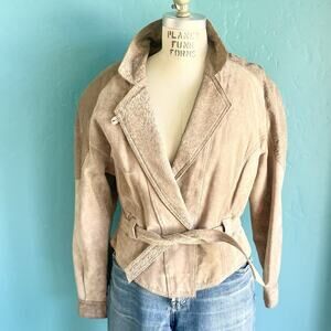 Vintage 80’s Byrnes & Baker Women Beige Belted Thinsulate Insulated Jacket M